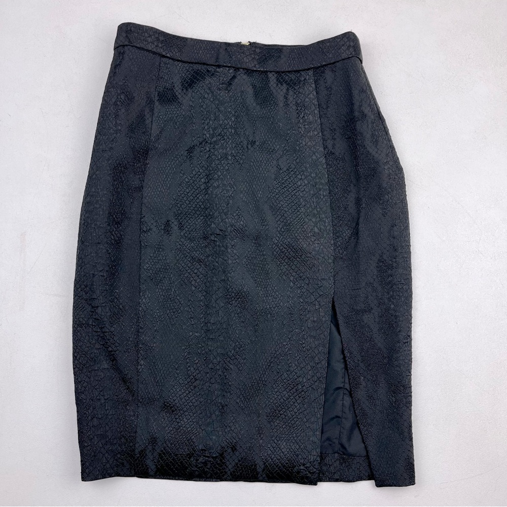 ALTUZARRA for Target Black Textured Python Pencil Skirt Side Slit